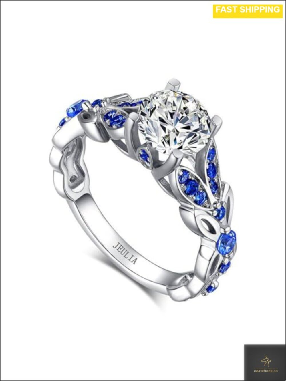 Sterling Silver Butterfly Promise Ring Round Cut Engagement Set